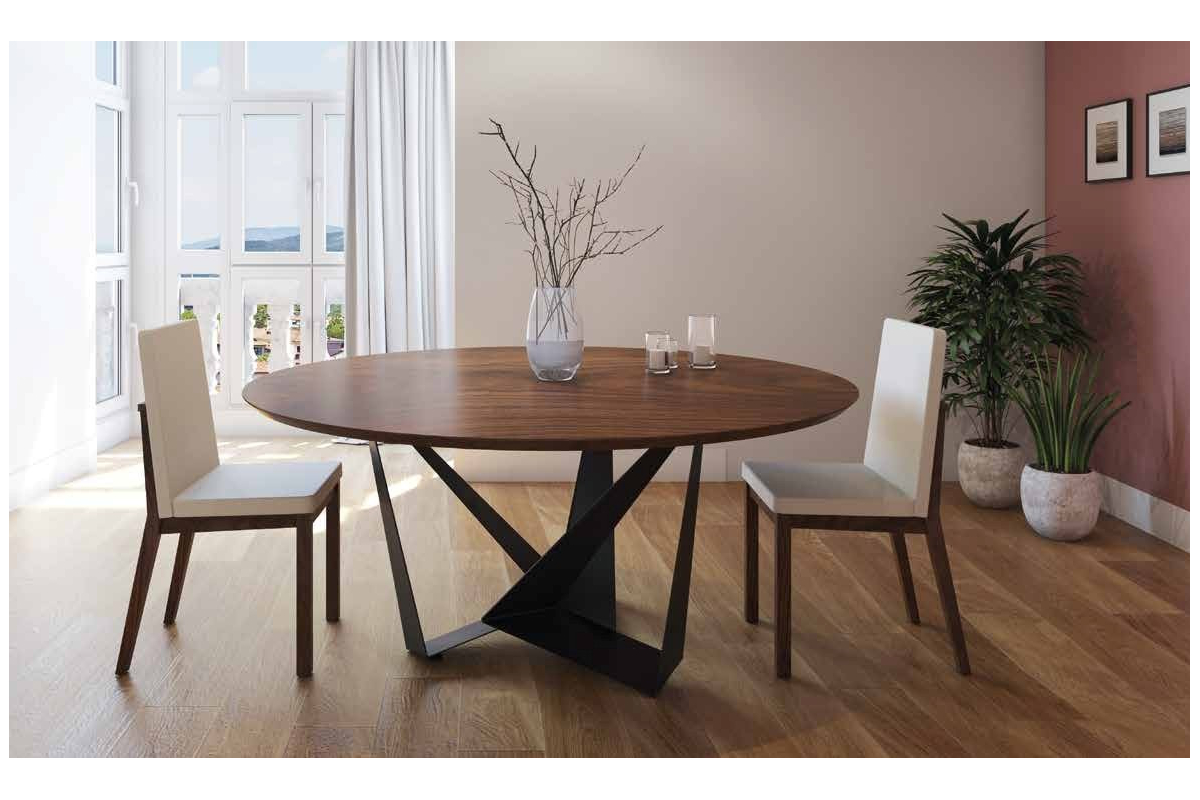 Mesa redonda de comedor moderna Adara con diseño elegante y minimalista de Tadel Grup