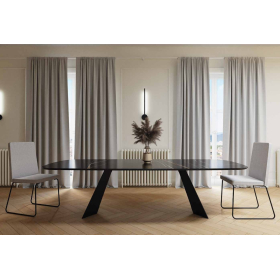 Mesa de comedor moderna Celia tapa de porcelánico con diseño elegante y minimalista Tadel Grup