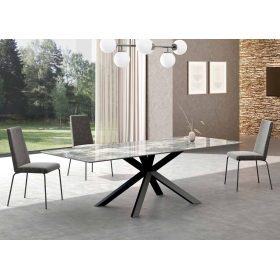 Mesa de comedor moderna Arina con tapa de porcelánico con diseño elegante y minimalista Tadel Grup