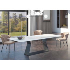 Mesa de comedor moderna tapa porcelánico modelo Nadia con diseño elegante y minimalista de Tadel Grup