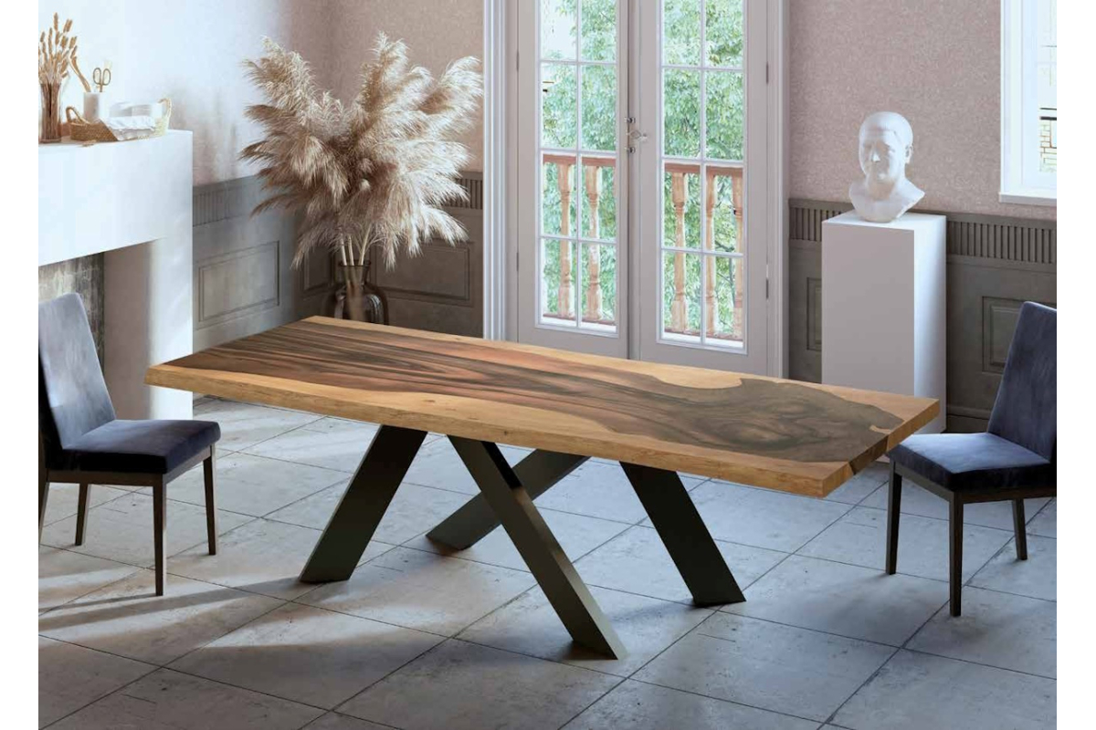 Mesa de comedor moderna modelo Bony tapa mesa madera maciza de Tadel Grup