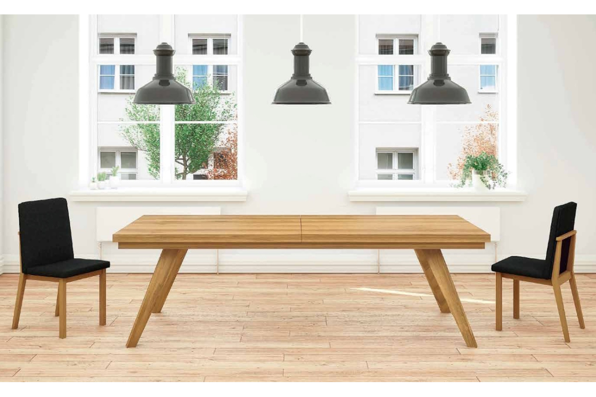 Mesa de comedor extensible moderna modelo Carla-Madera con diseño minimalista Tadel Grup