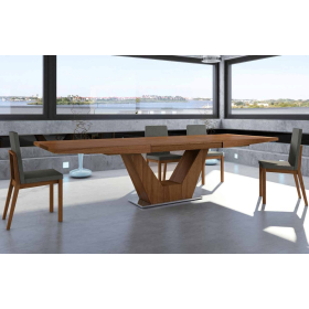 Mesa de comedor extensible de madera moderna modelo Verona con diseño elegante Tadel Grup