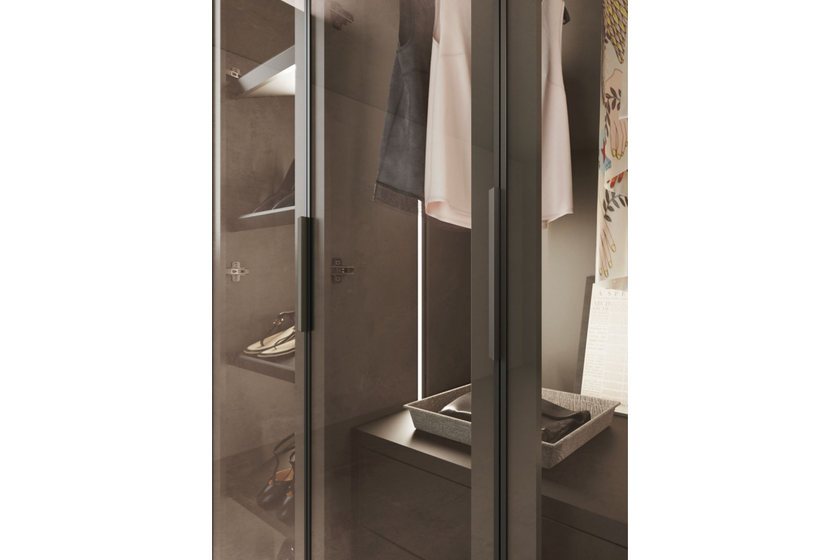 Armario de rincón con puertas batientes con diseño moderno de Lagrama adapta 08