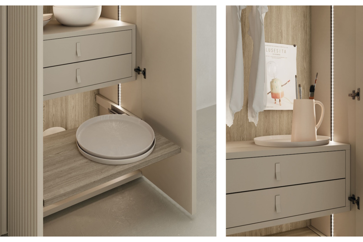 Armario de puertas batientes con diseño moderno de Lagrama adapta 04