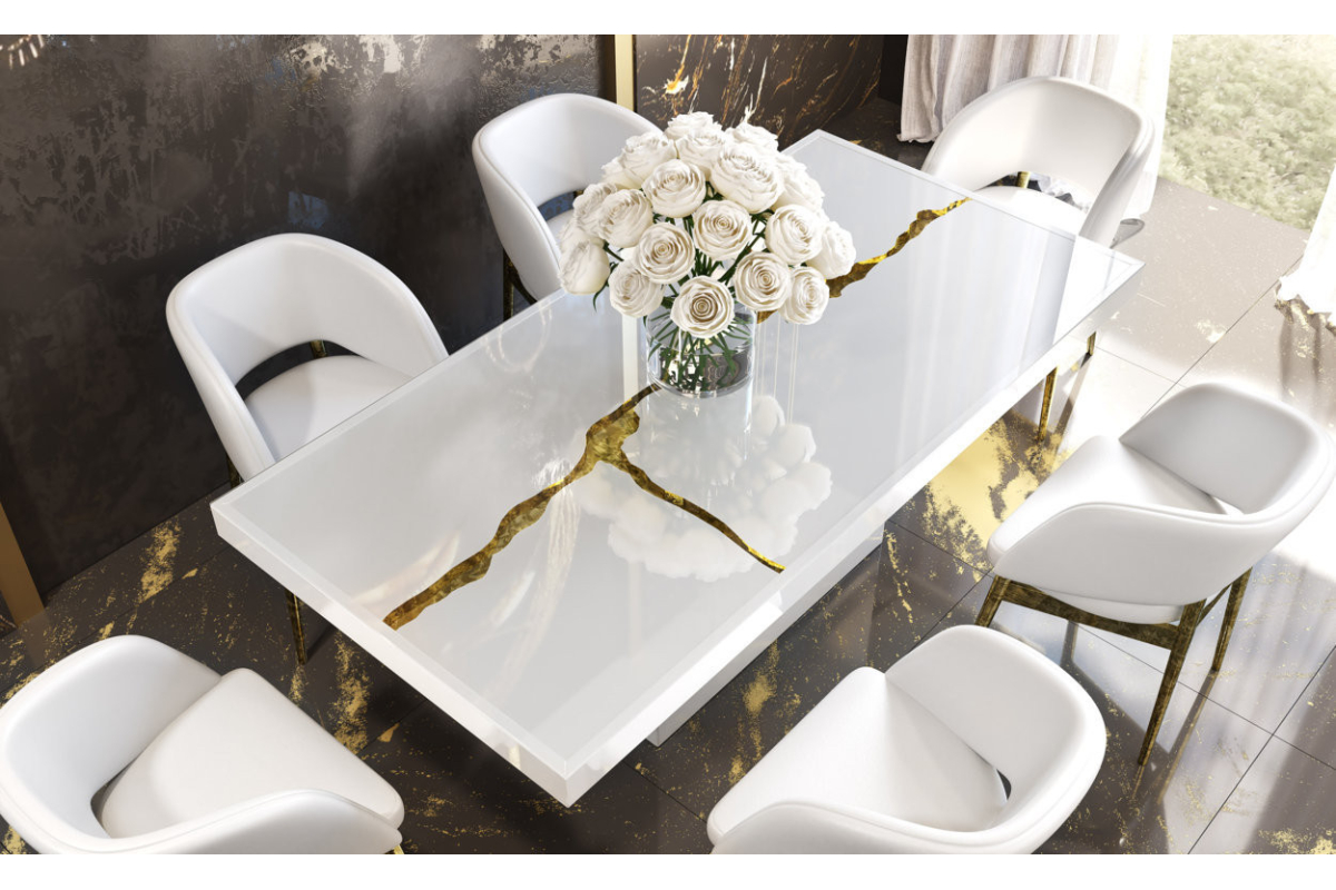 Mesa de comedor moderna colección Luxury 12 con diseño elegante y minimalista de Franco Furniture
