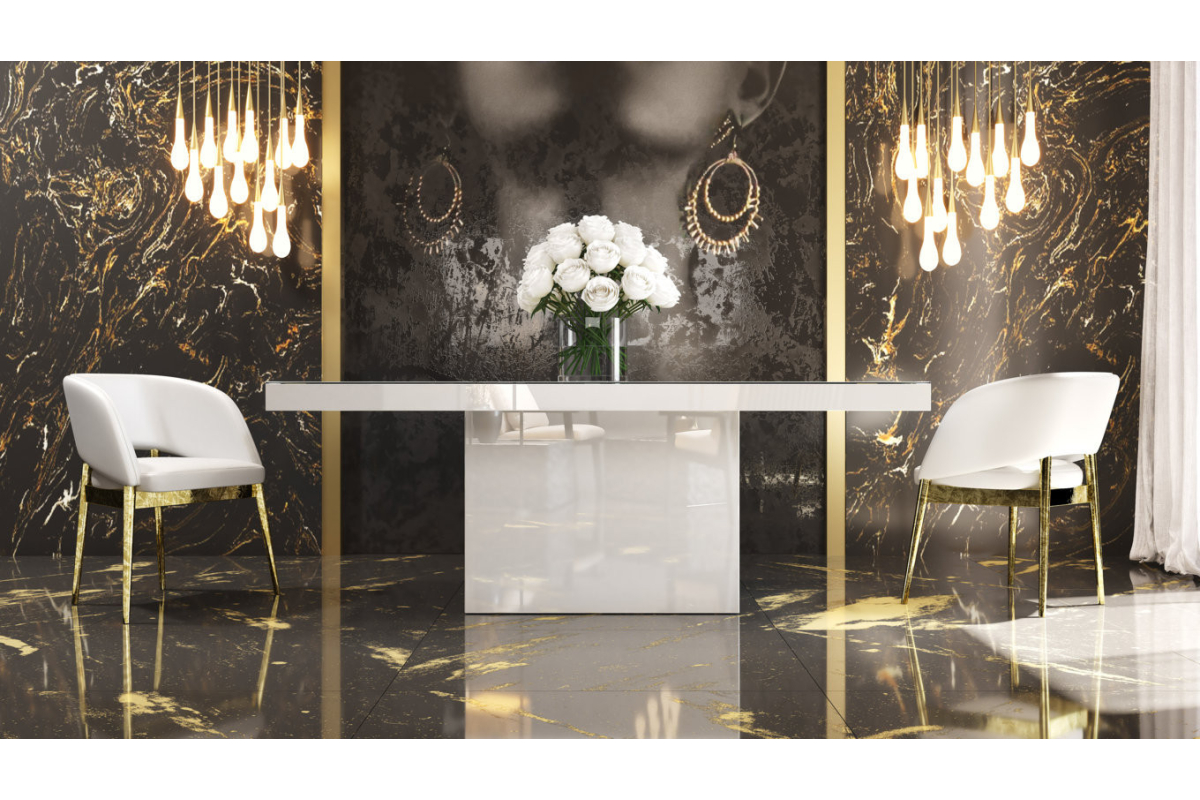 Mesa y sillas de comedor moderna colección Luxury 12 con diseño elegante y minimalista de Franco Furniture