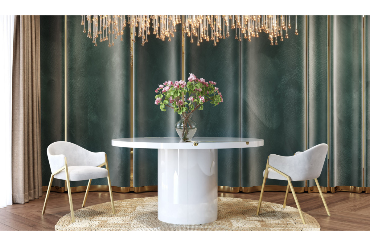 Mesa y sillas de comedor moderna colección Luxury 13 con diseño elegante y minimalista Franco Furniture