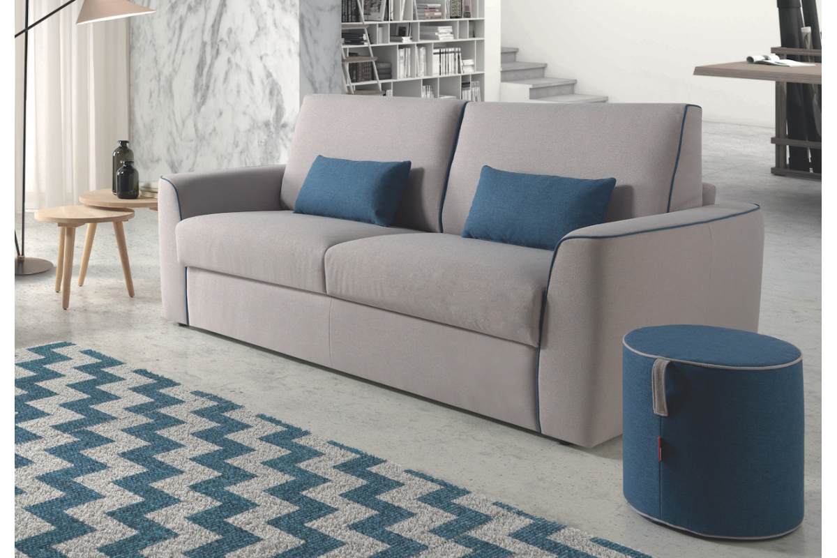 Sofá cama con diseño moderno modelo Selfie con apertura italiana de Afos sofás