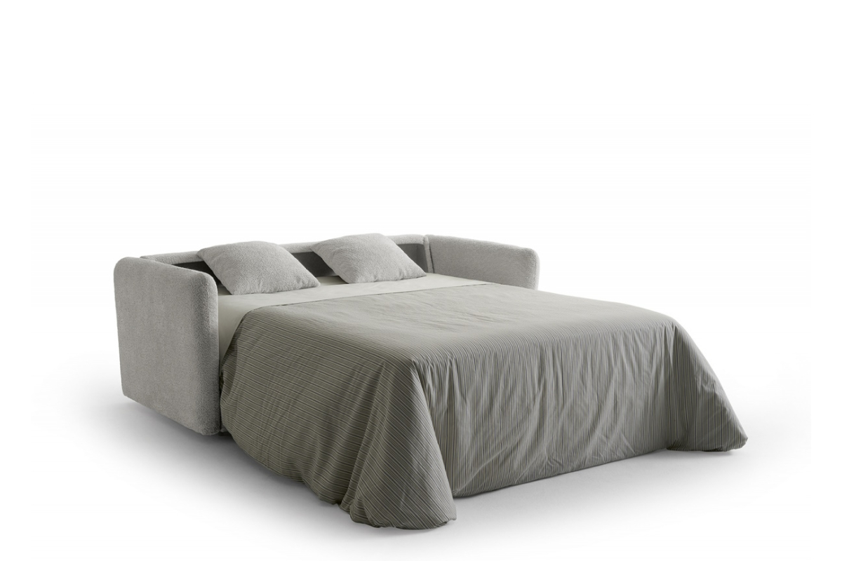 Detalle sofá cama con diseño moderno modelo Chanel apertura italiana de Mopal
