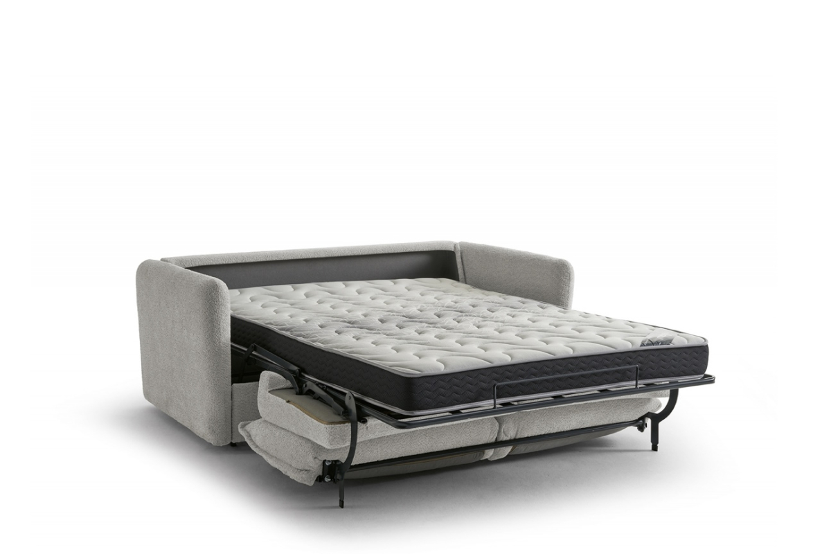 Sofá cama con diseño moderno modelo Chanel detalle apertura italiana de Mopal