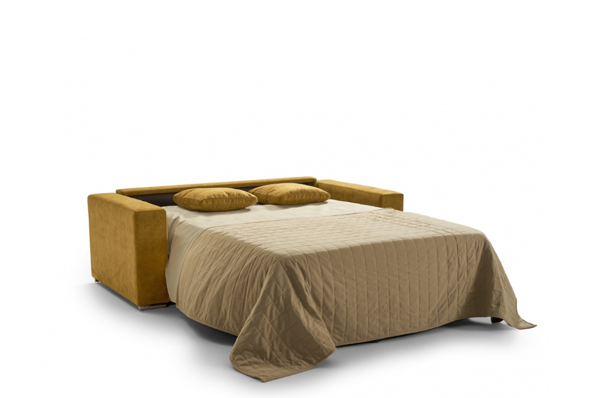 Sofá cama con diseño moderno modelo Karina detalle apertura italiana de Mopal