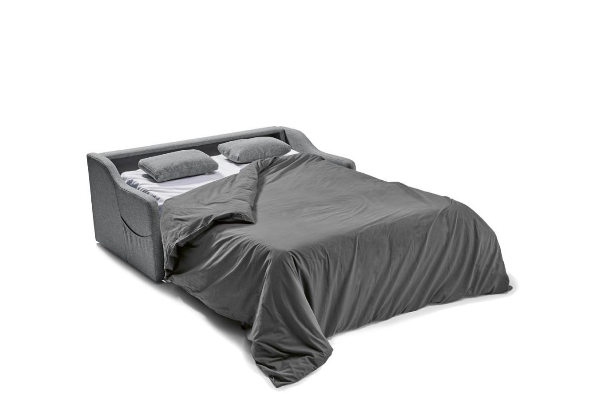 Sofá cama con diseño moderno modelo modelo Rhin detalle apertura italiana de Mopal