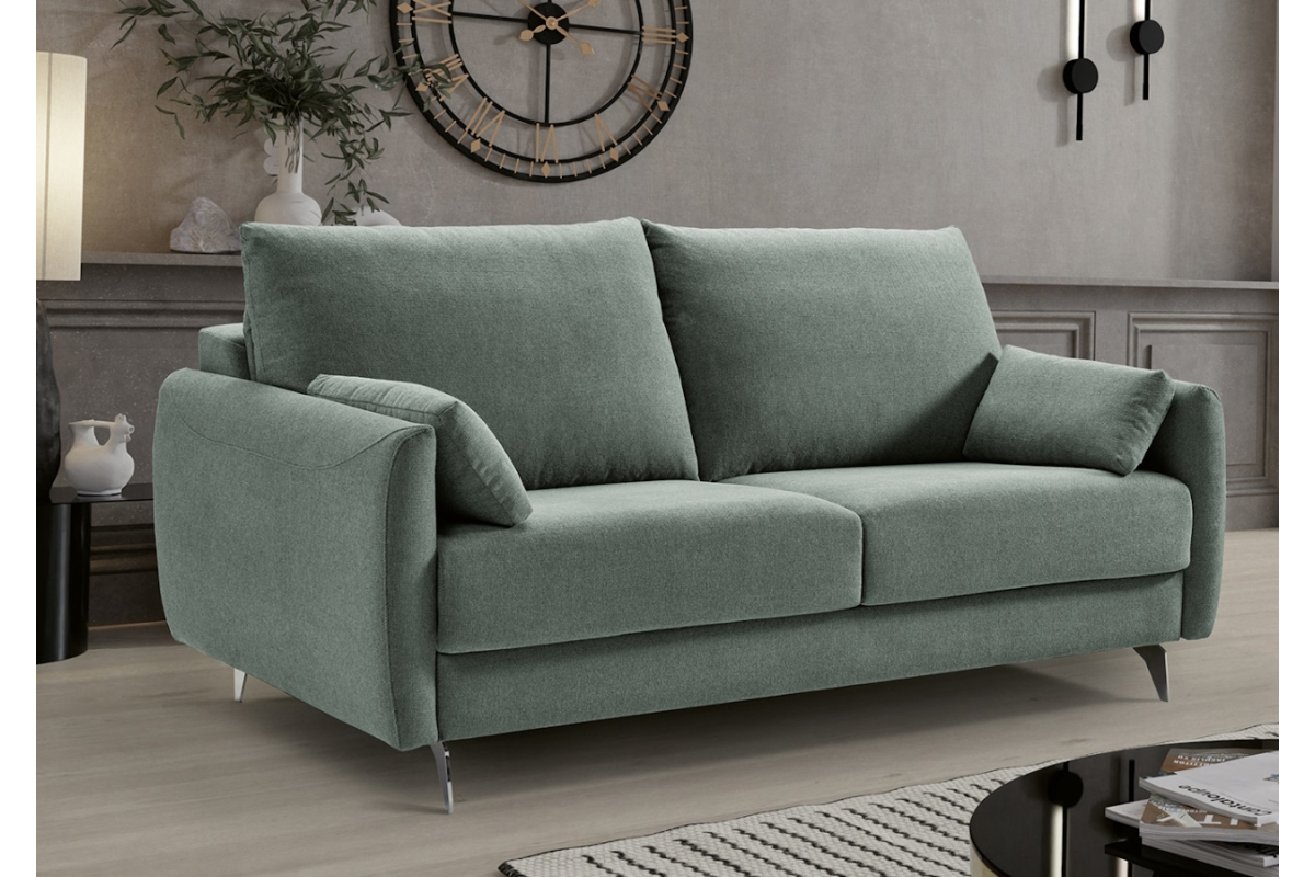 Sofá cama con patas modelo Fedra con diseño moderno apertura italiana de Mopal
