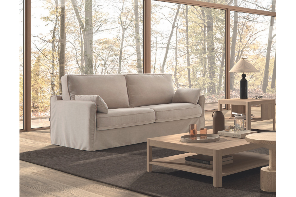 Sofá cama desenfundable con diseño moderno modelo West con apertura italiana de Pedro Ortiz