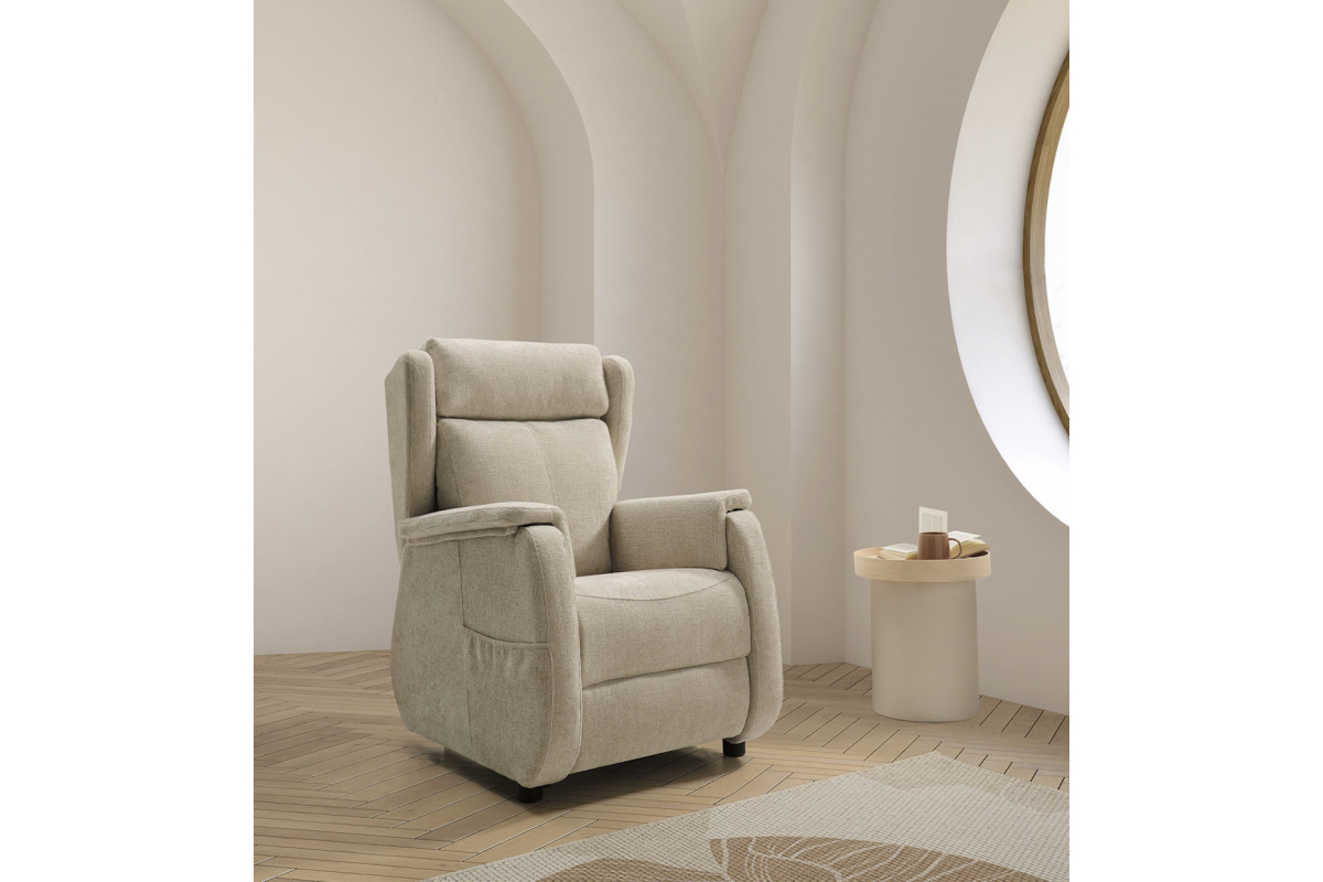 Sillón Orejero clásico de relax apertura manual o eléctrica modelo Olga de Mopal Tapizados