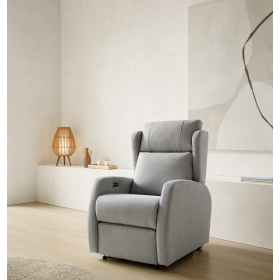 Sillón Orejero clásico de relax apertura  manual o eléctrica modelo River de Mopal Tapizados