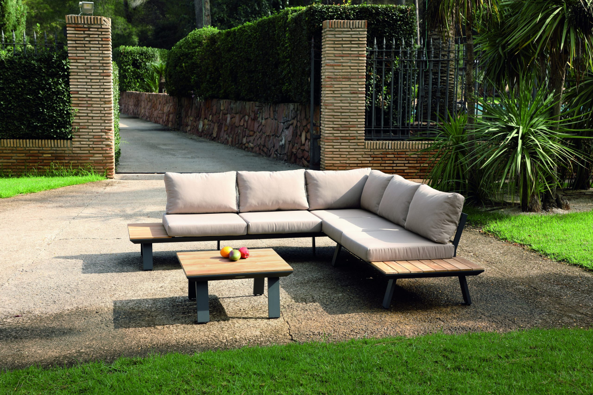 Sofá rinconera de jardín modelo Lagos de la firma Arkimueble